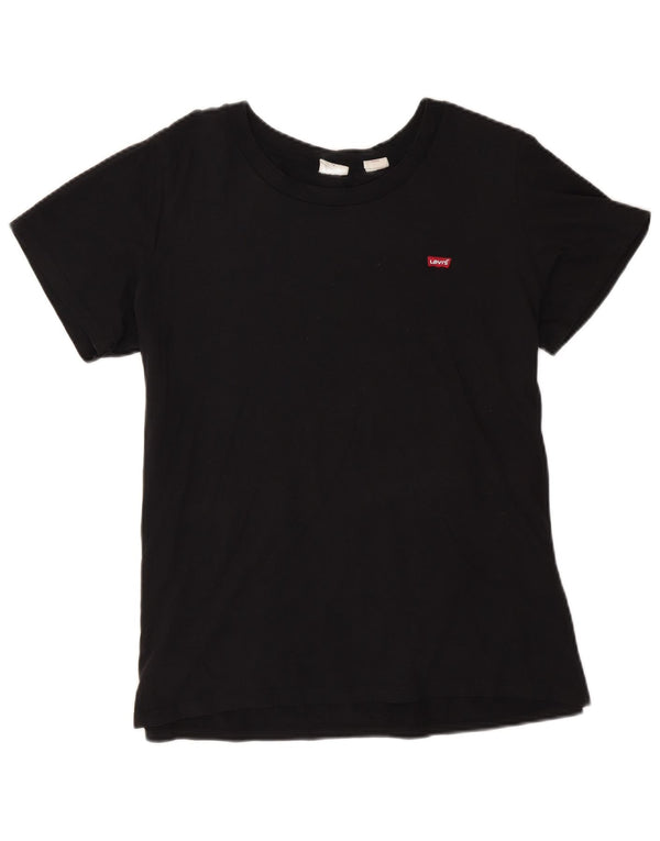 Levi's Dame T-Shirt Top UK 18 XL Sort Bomuld