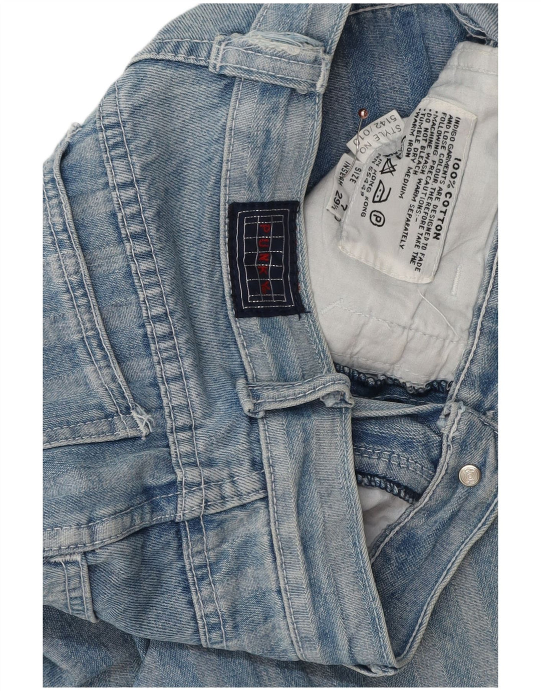 Vintage koniske jeans til kvinder W26 L29 blå stribet bomuld