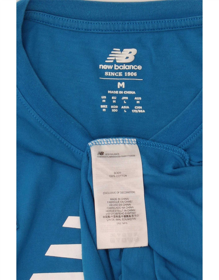 New Balance Herre grafisk T-shirt Top Medium Blue Bomuld