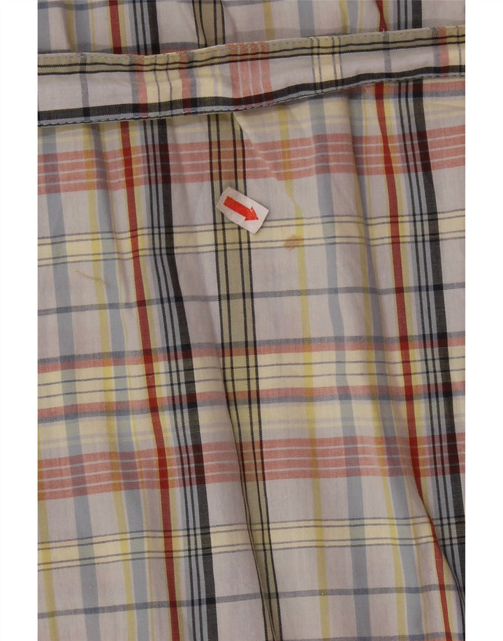 Vintage dameskjortekjole UK 14 Medium Flerfarvet ternet bomuld