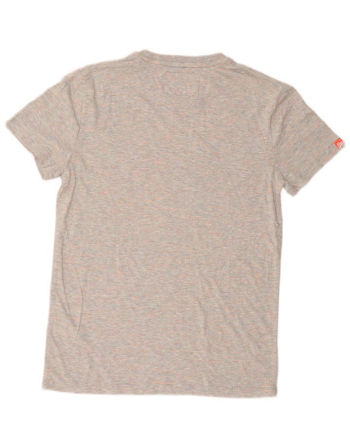 SUPERDRY herre T-shirt top mellemgrå flækket bomuld