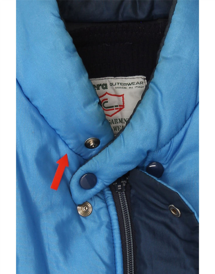 CARRERA Mens Padded Jacket UK 40 Large Blue Colourblock Polyamide Vintage Carrera and Second-Hand Carrera from Messina Hembry 