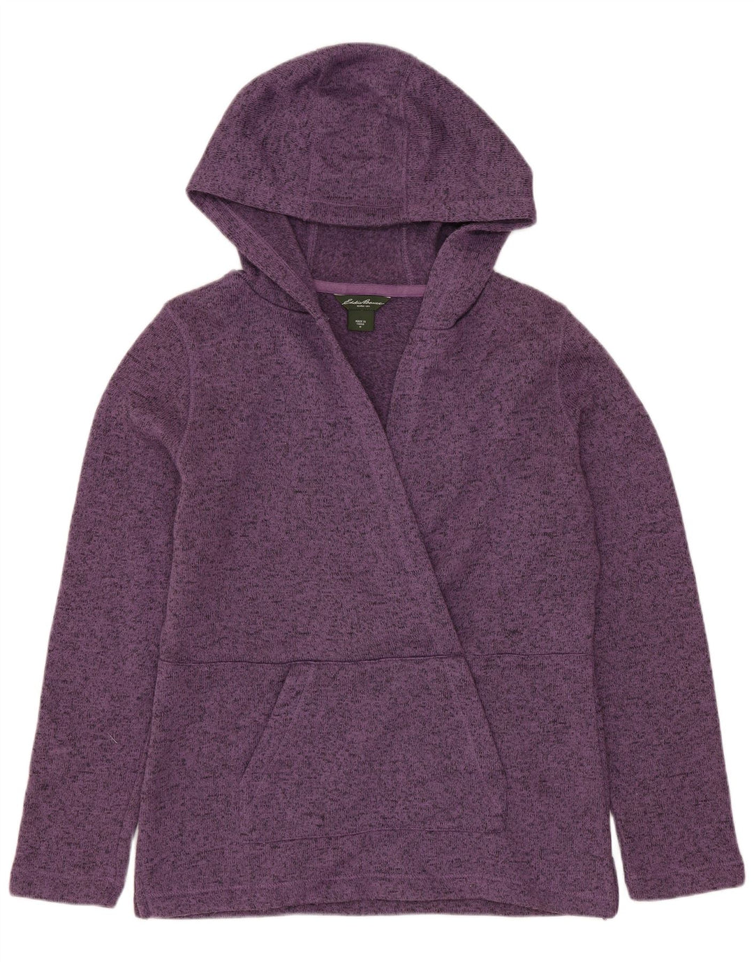 EDDIE BAUER hættetrøje til kvinder UK 14 Medium Lilla Flecked Polyester
