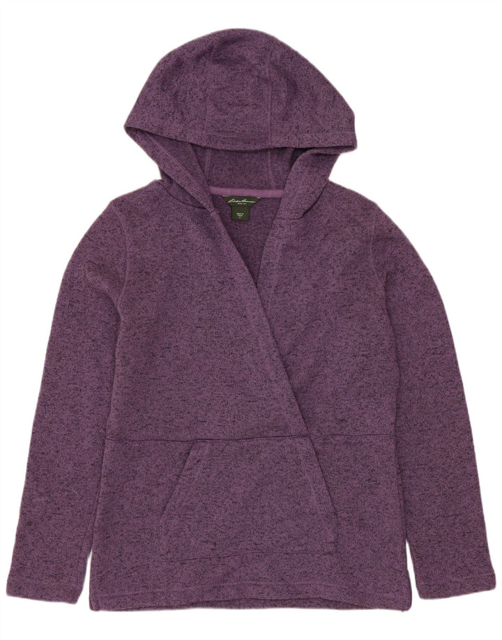 EDDIE BAUER hættetrøje til kvinder UK 14 Medium Lilla Flecked Polyester