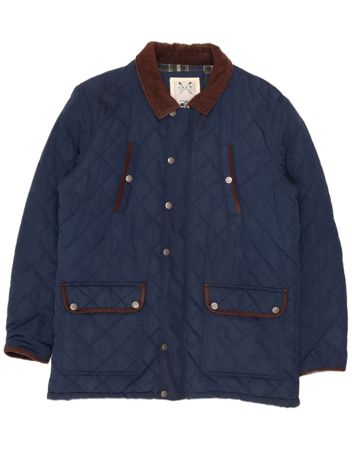 Crew Clothing Herre quiltet jakke UK 42 XL Navy Blue Polyester