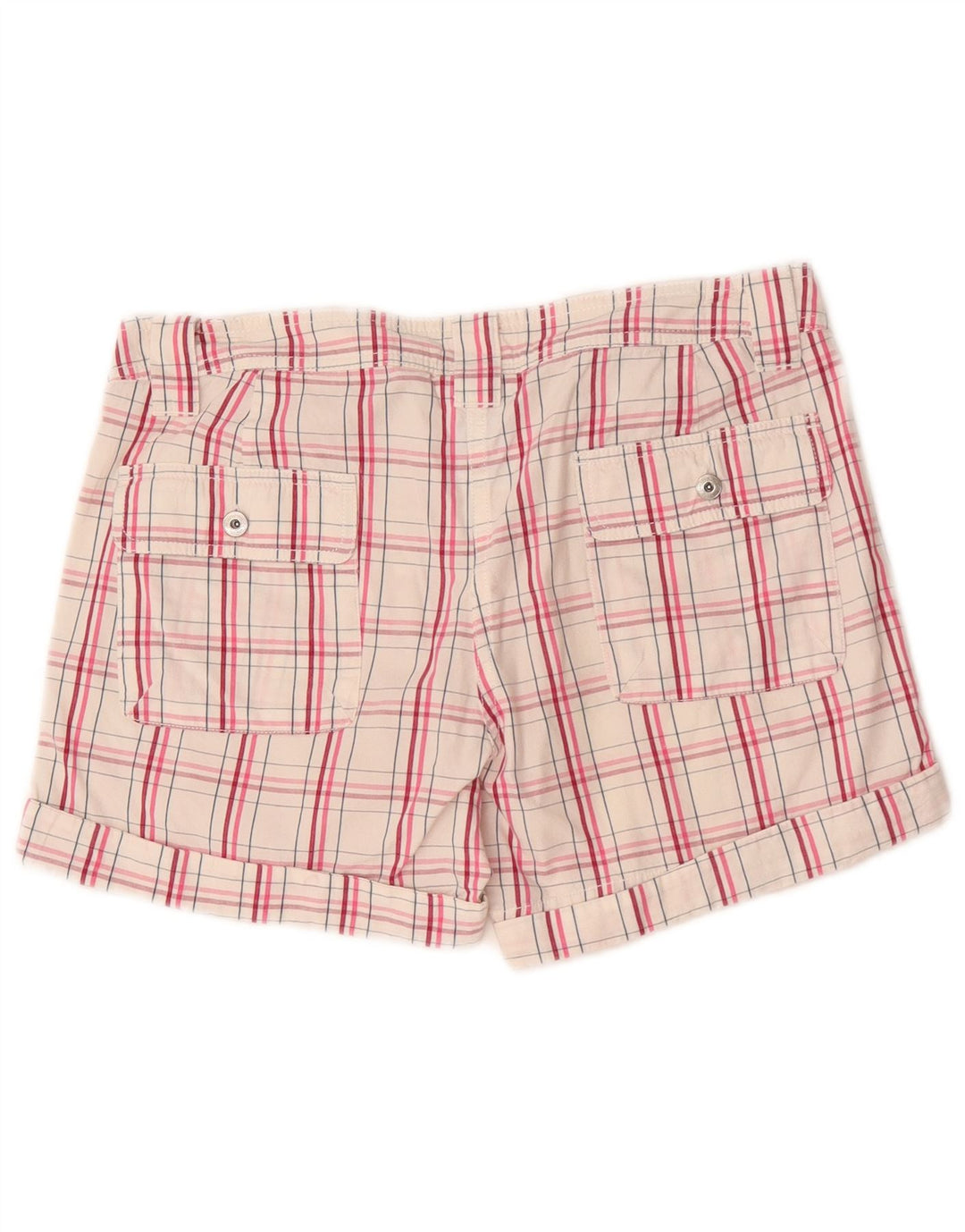 Champion Chino Shorts til kvinder Small W27 Hvid ternet bomuld