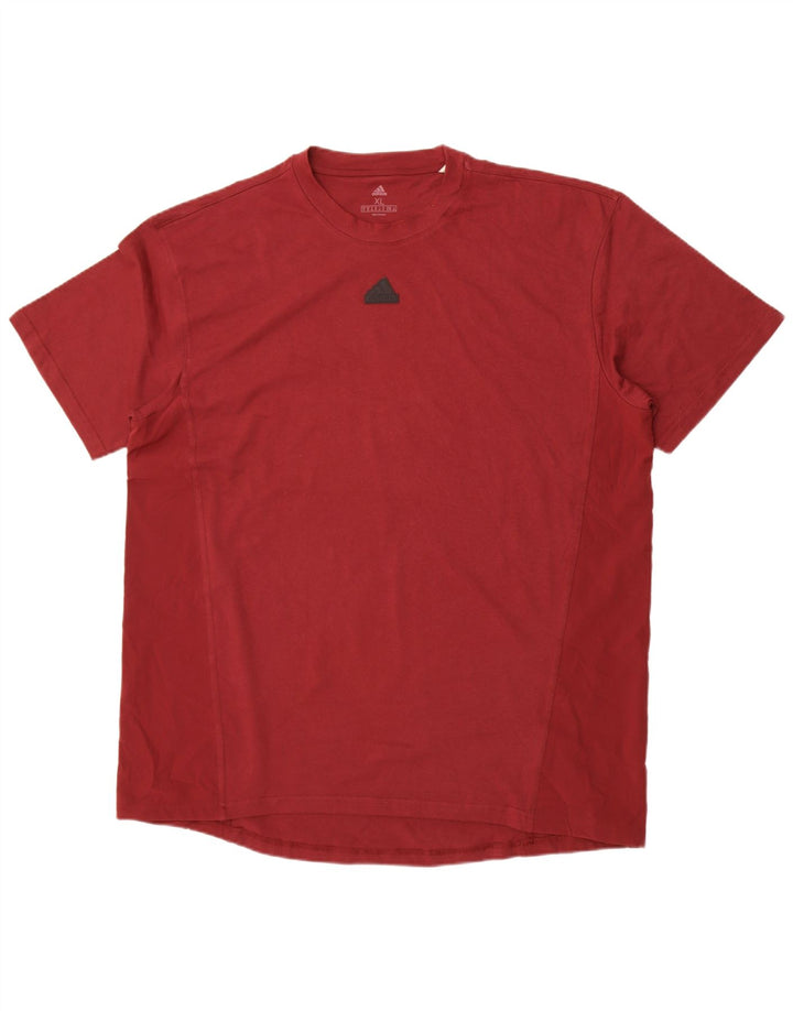 Adidas herre T-shirt top XL rødbrun bomuld