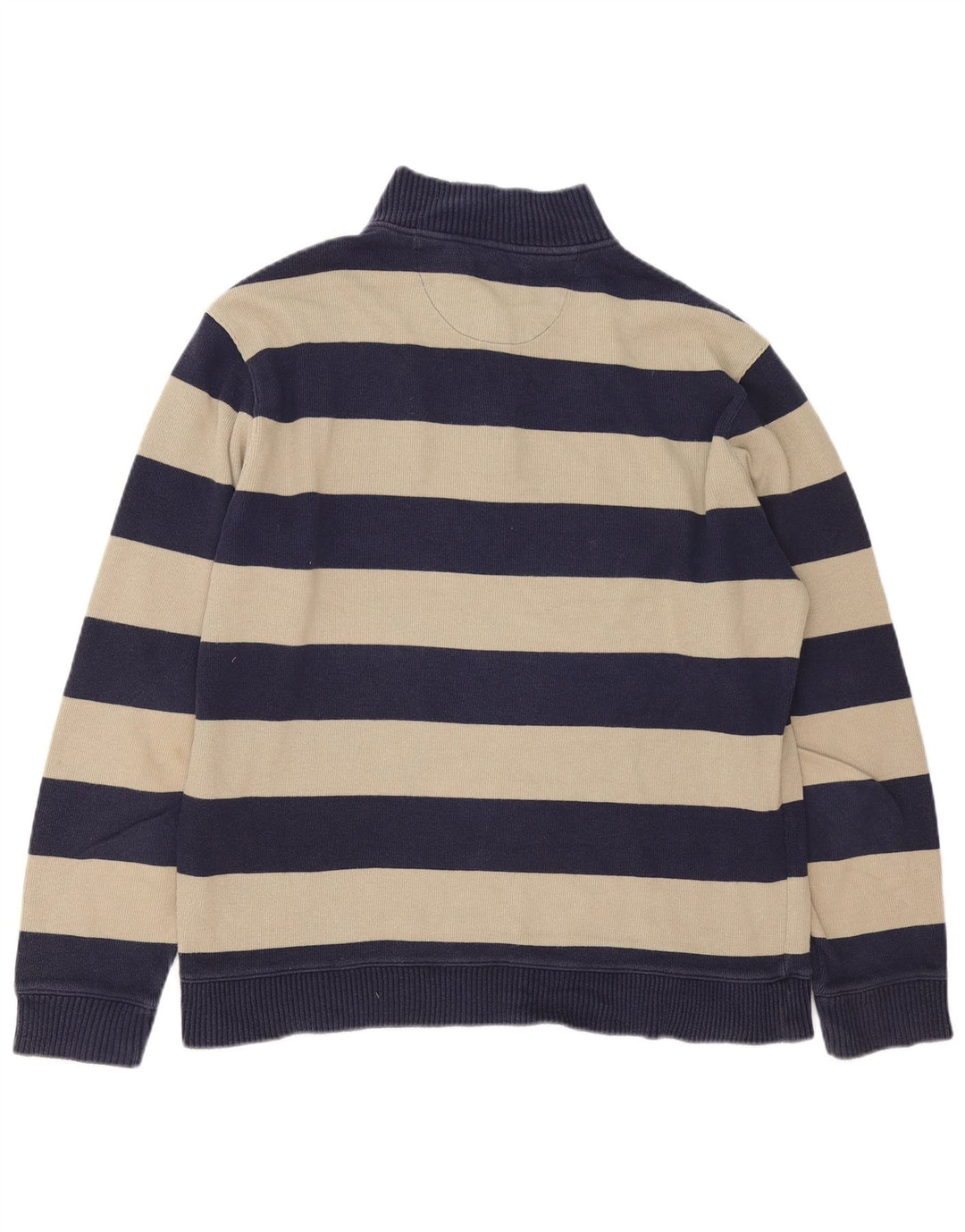 Marks & Spencer Herre sweater med lynlåshals Stor marineblå stribet bomuld