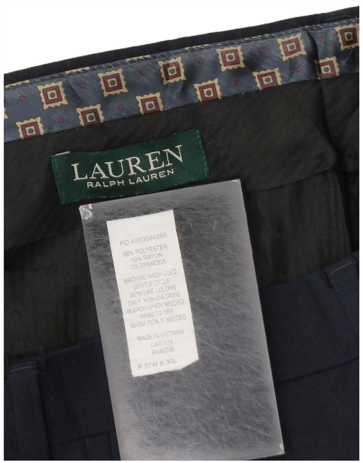 RALPH LAUREN Herre Slim Suit Bukser W31 L30 Marineblå Polyester