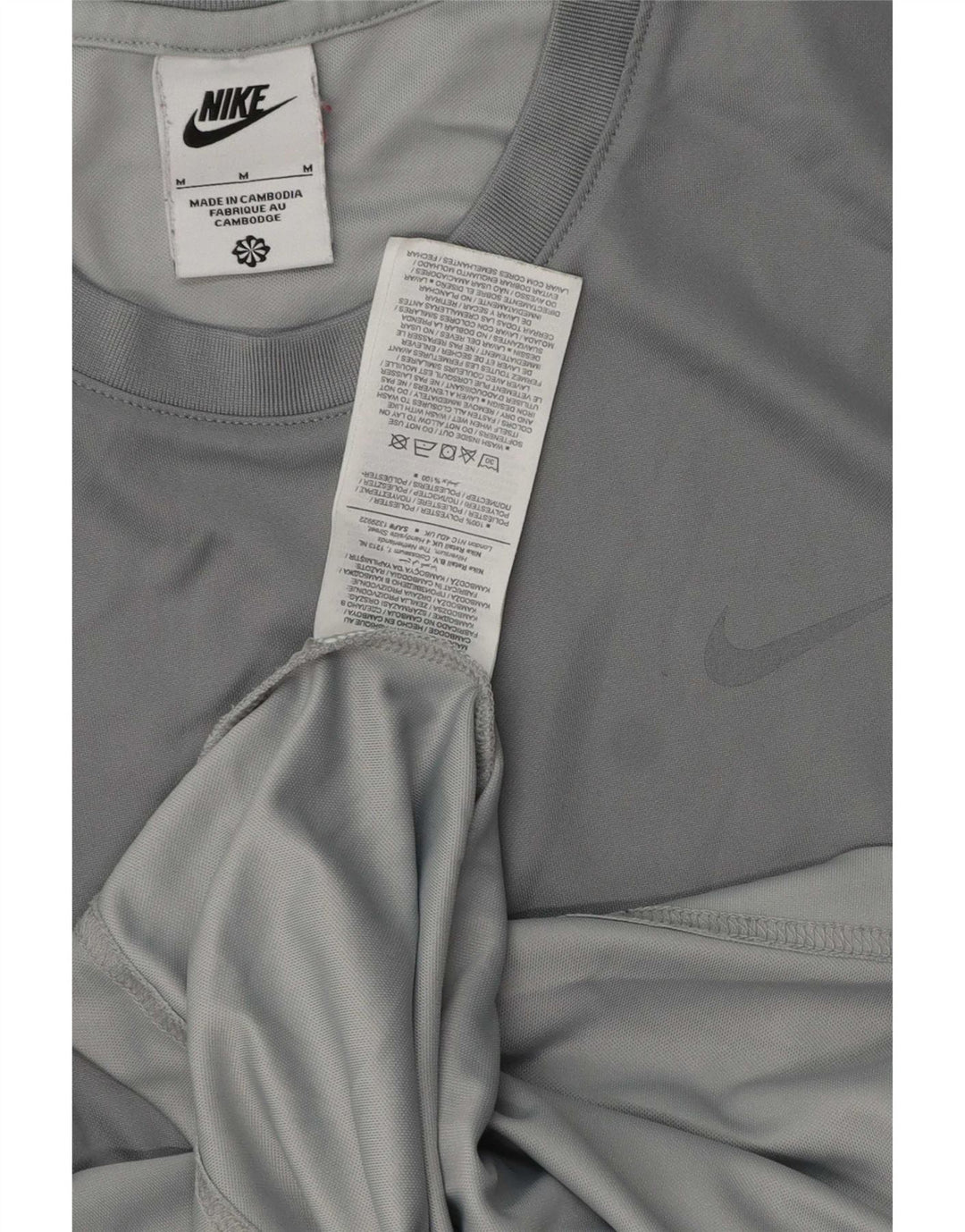 Nike grafisk T-shirt top mellem grå polyester til mænd