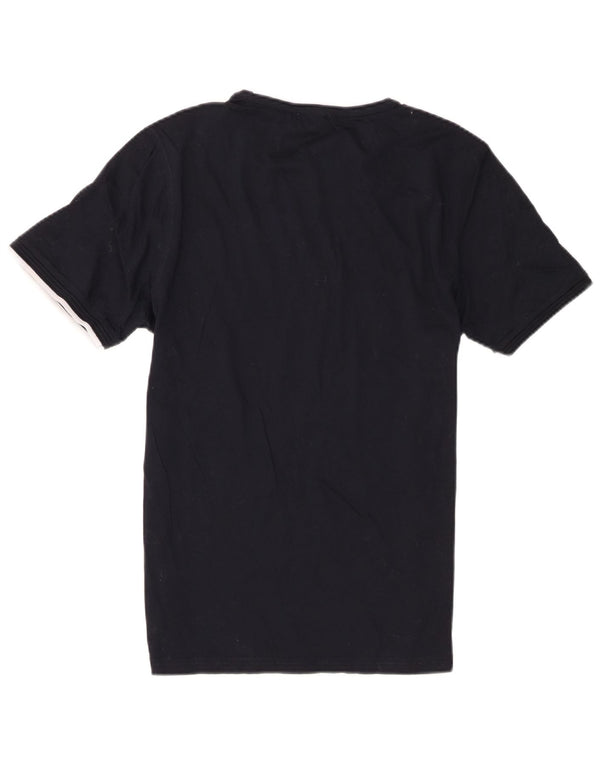Reiss Herre Kortærmet Regular T-Shirt Top Medium Sort Bomuld