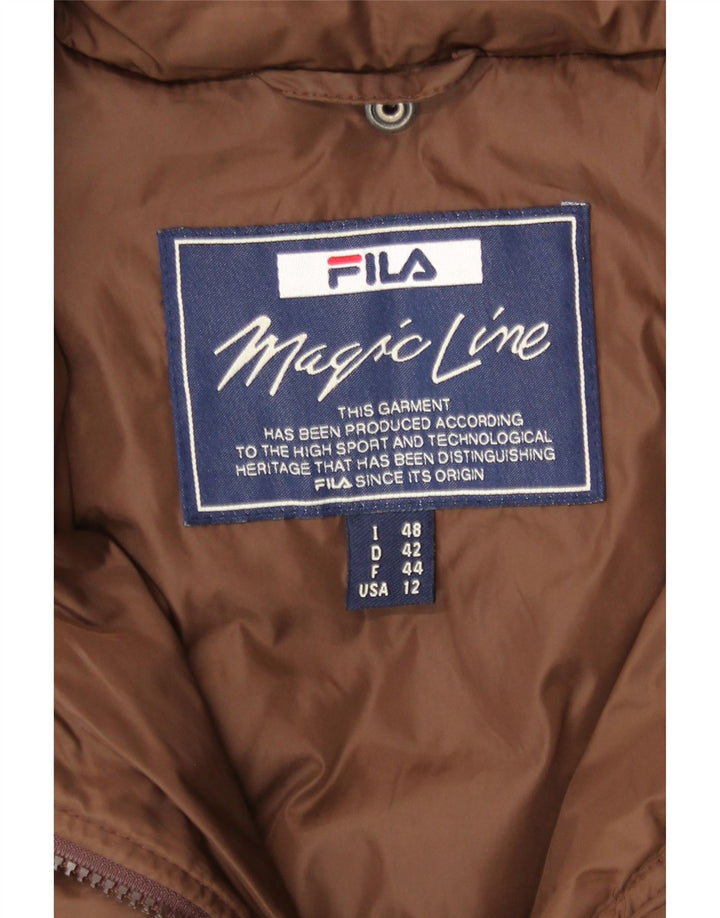 Fila Quiltet Overfrakke IT 48 XL Brun Polyamid med hætte til kvinder