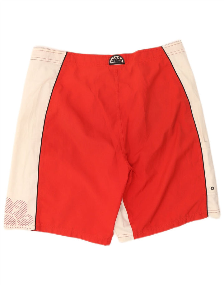 Sundek Herre grafiske svømmeshorts Medium Rød Colourblock Polyester