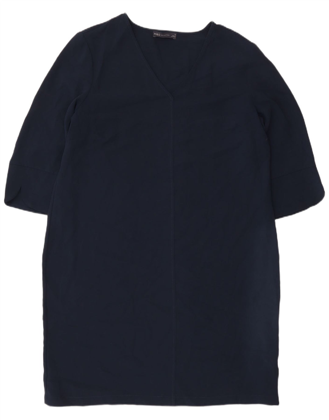 Marks & Spencer Dame 3/4-ærmet Shift Dress UK 16 Large Navy Blue