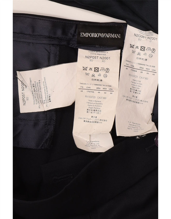 Emporio Armani Damedragt med 2 knapper 2 dele IT 44 Medium W30 L30 Marineblå