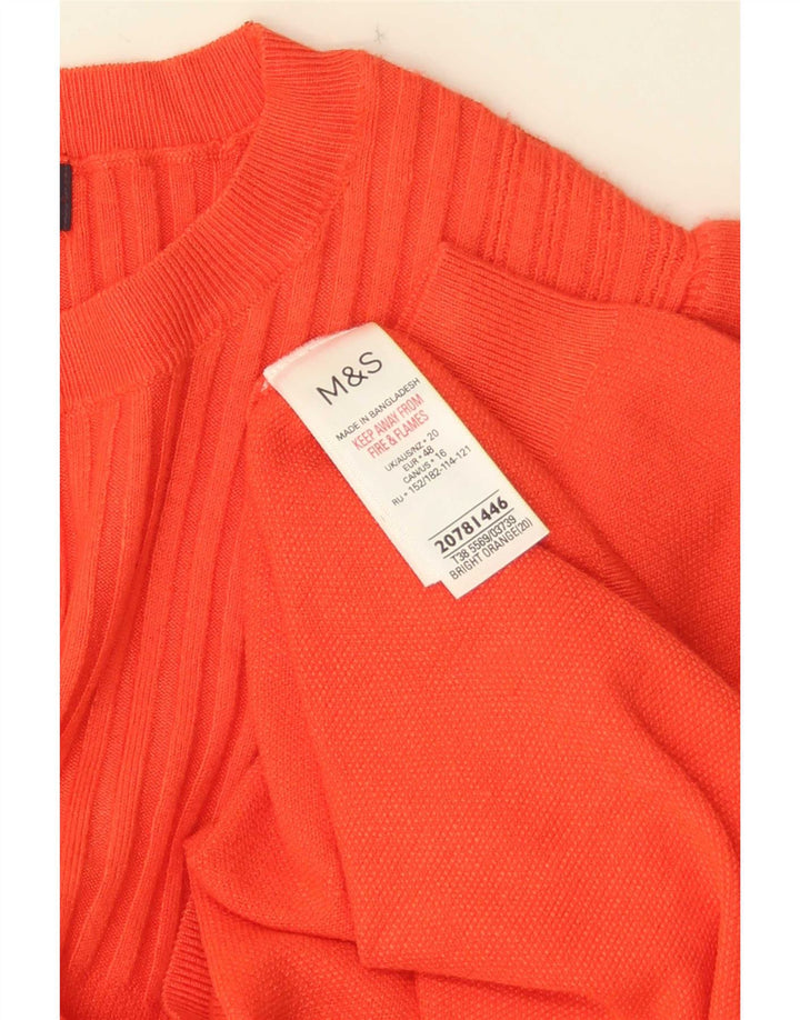 Marks & Spencer Damebluse Top UK 20 2XL Orange Viscose