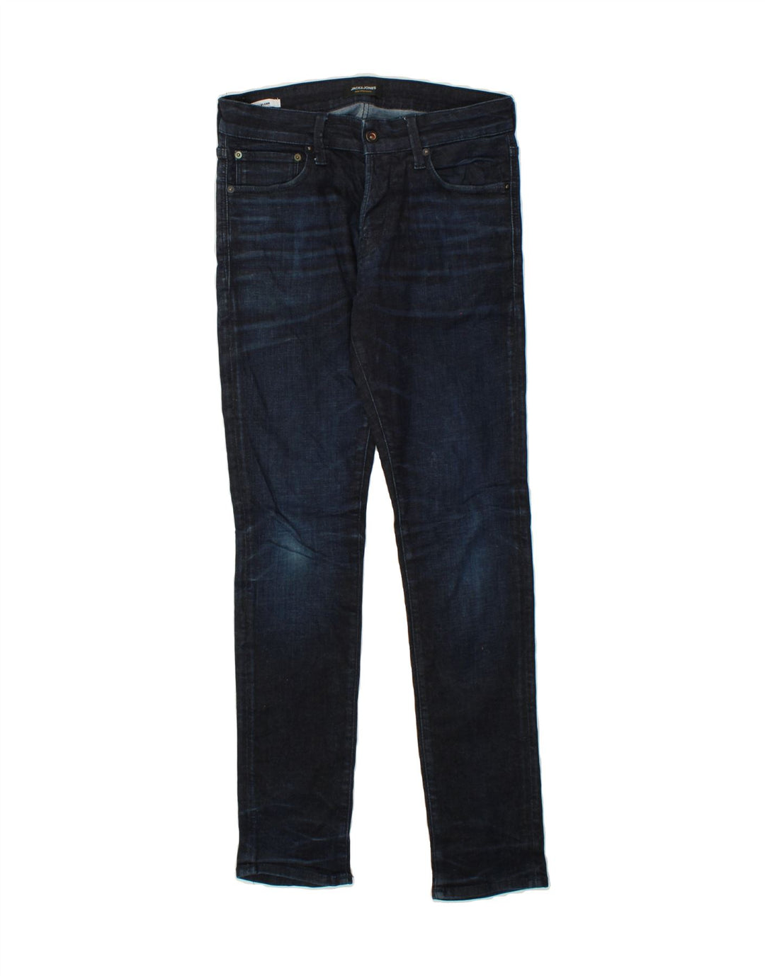 JACK & JONES Womens GLENN Slim Jeans W32 L32 Navy Blue Cotton Vintage Jack & Jones and Second-Hand Jack & Jones from Messina Hembry 