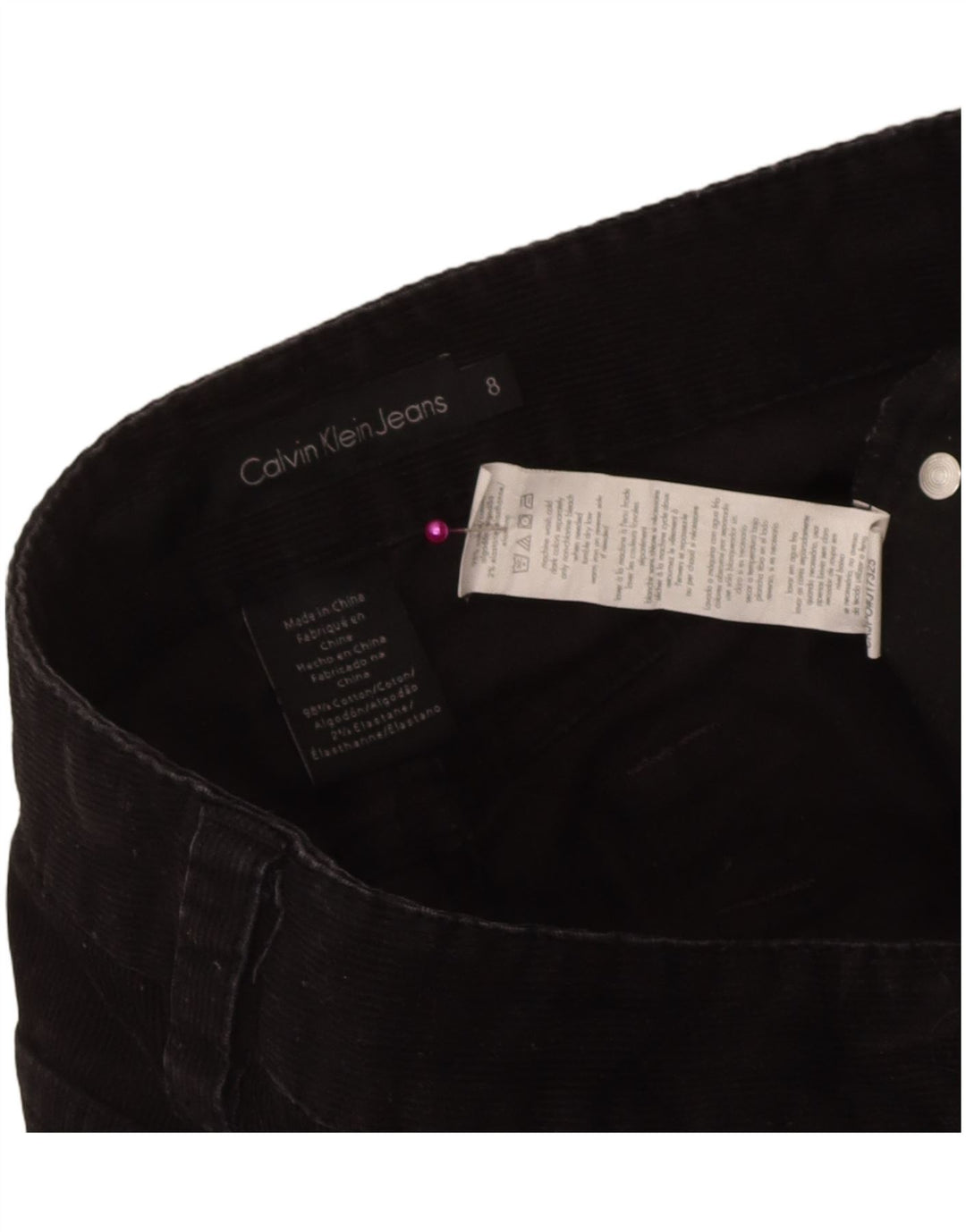 Calvin Klein Dame Bootcut Corduroy Bukser US 8 Medium W32 L31 Sort