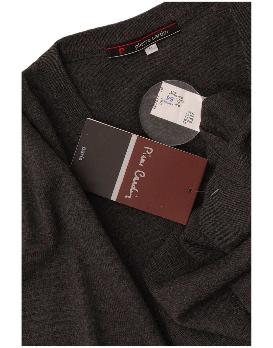 Pierre Cardin Herre V-hals sweater Stor Grå Akryl