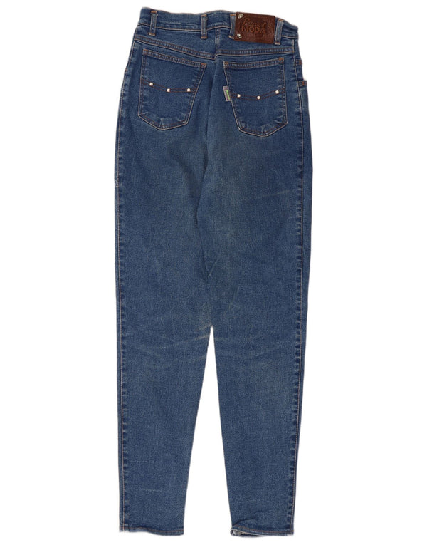 Vintage kvinders højtaljede skinny jeans W26 L30 blå bomuld