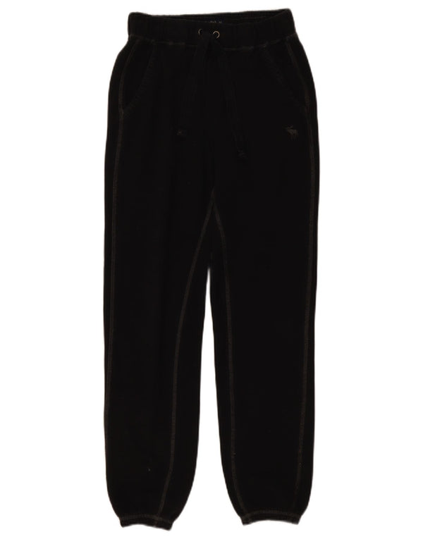 Abercrombie & Fitch Womens Tracksuit Trousers Joggers UK 4 XS Black Cotton