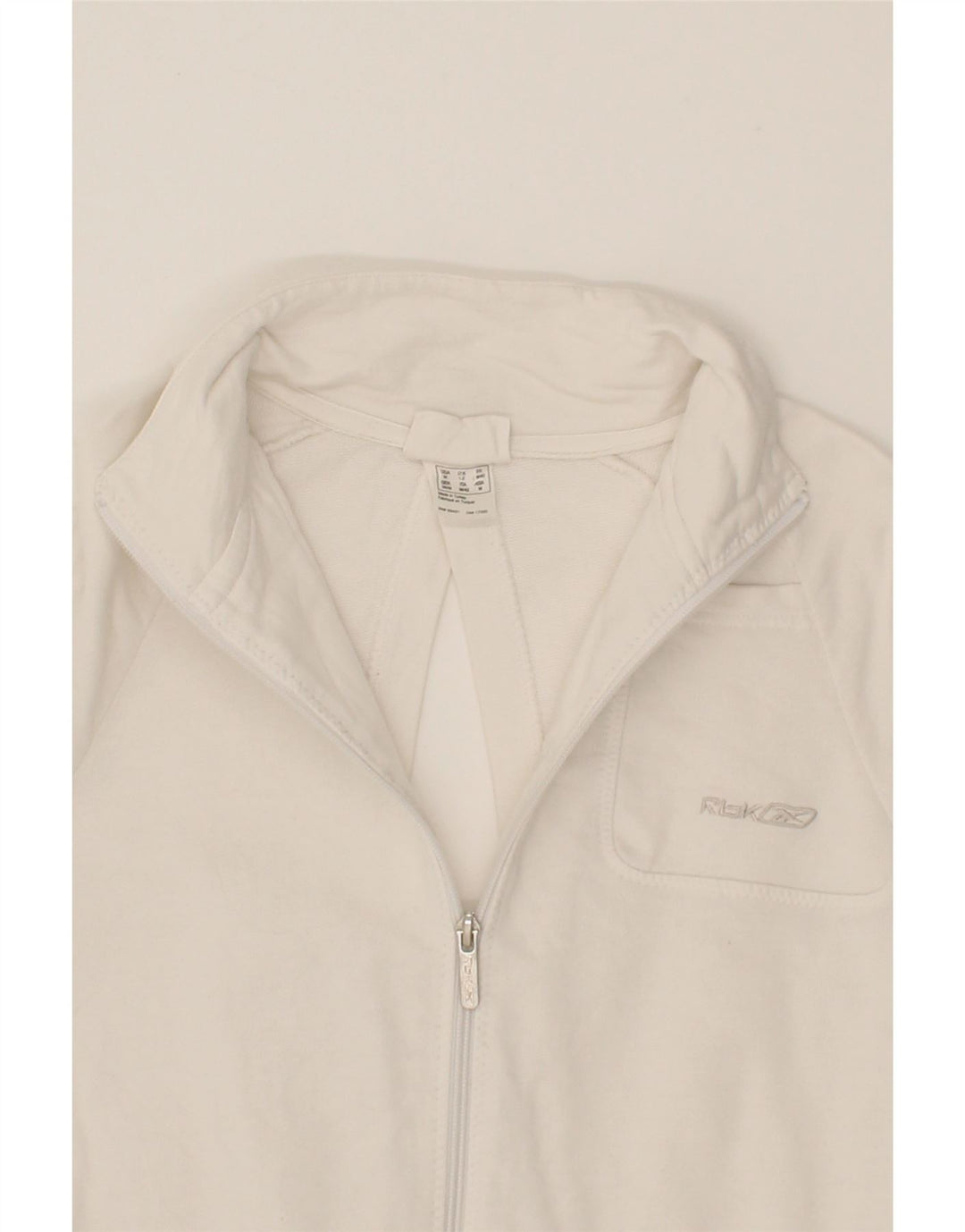 REEBOK Womens Tracksuit Top Jacket UK 12 Medium  White Cotton Vintage Reebok and Second-Hand Reebok from Messina Hembry 