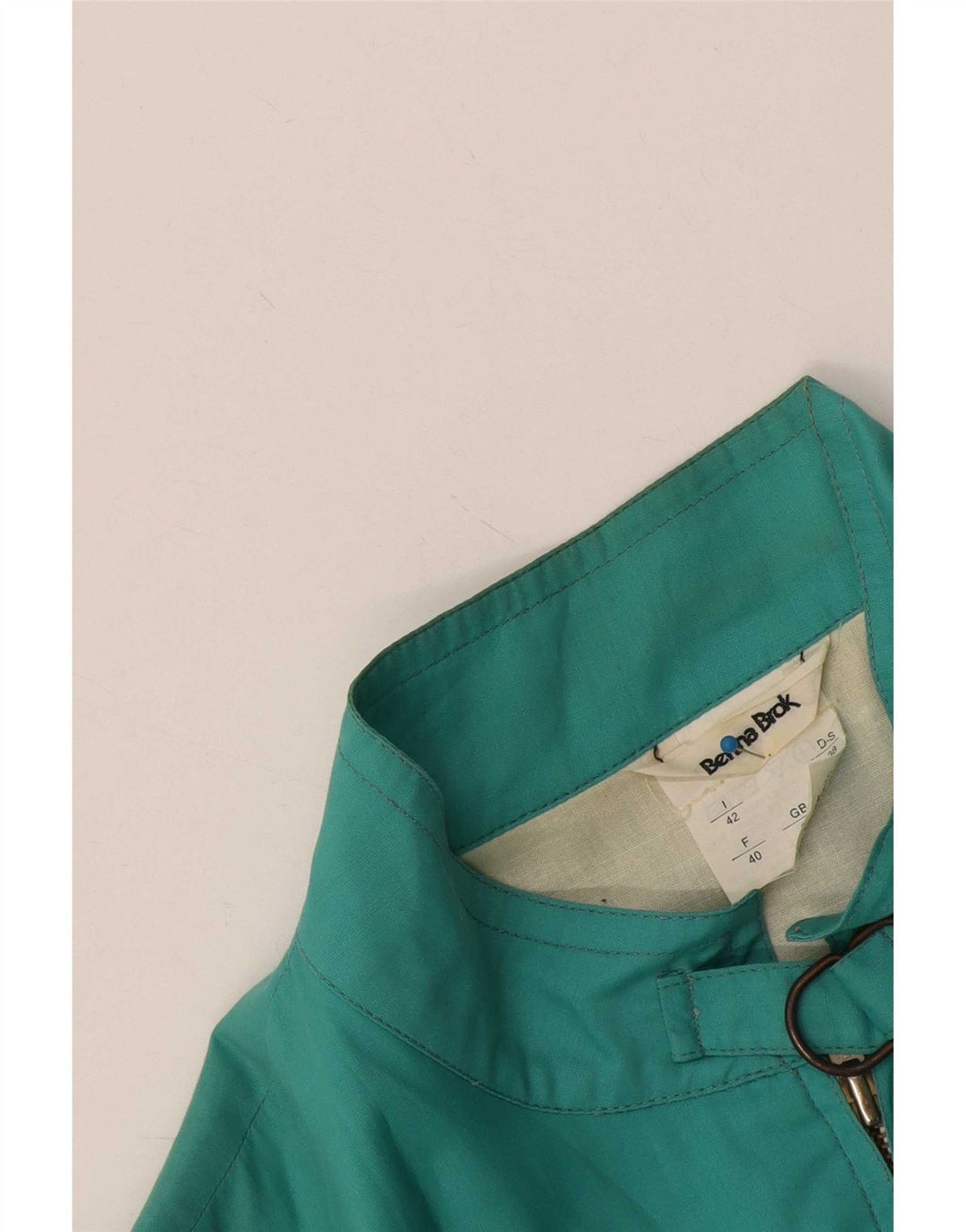 Vintage dame bomberjakke UK 12 Medium Turkis Colourblock Polyester