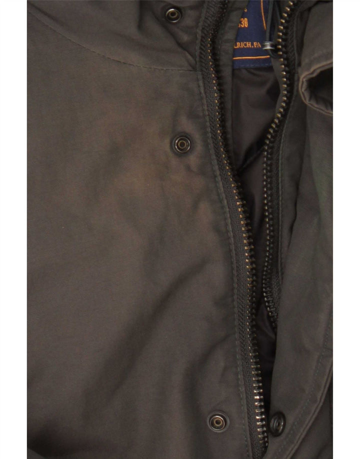 Woolrich Herre hættepolstret frakke UK 36 Small Grey Cotton