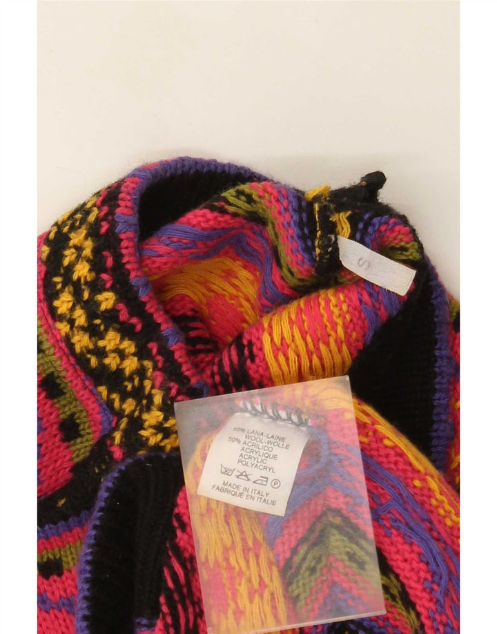 Vintage Dame Turtle Neck Jumper Sweater UK 10 Small Multicolored
