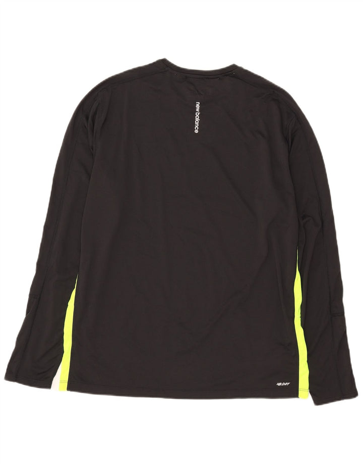 New Balance Herre Top Langærmet Stor Sort Colourblock