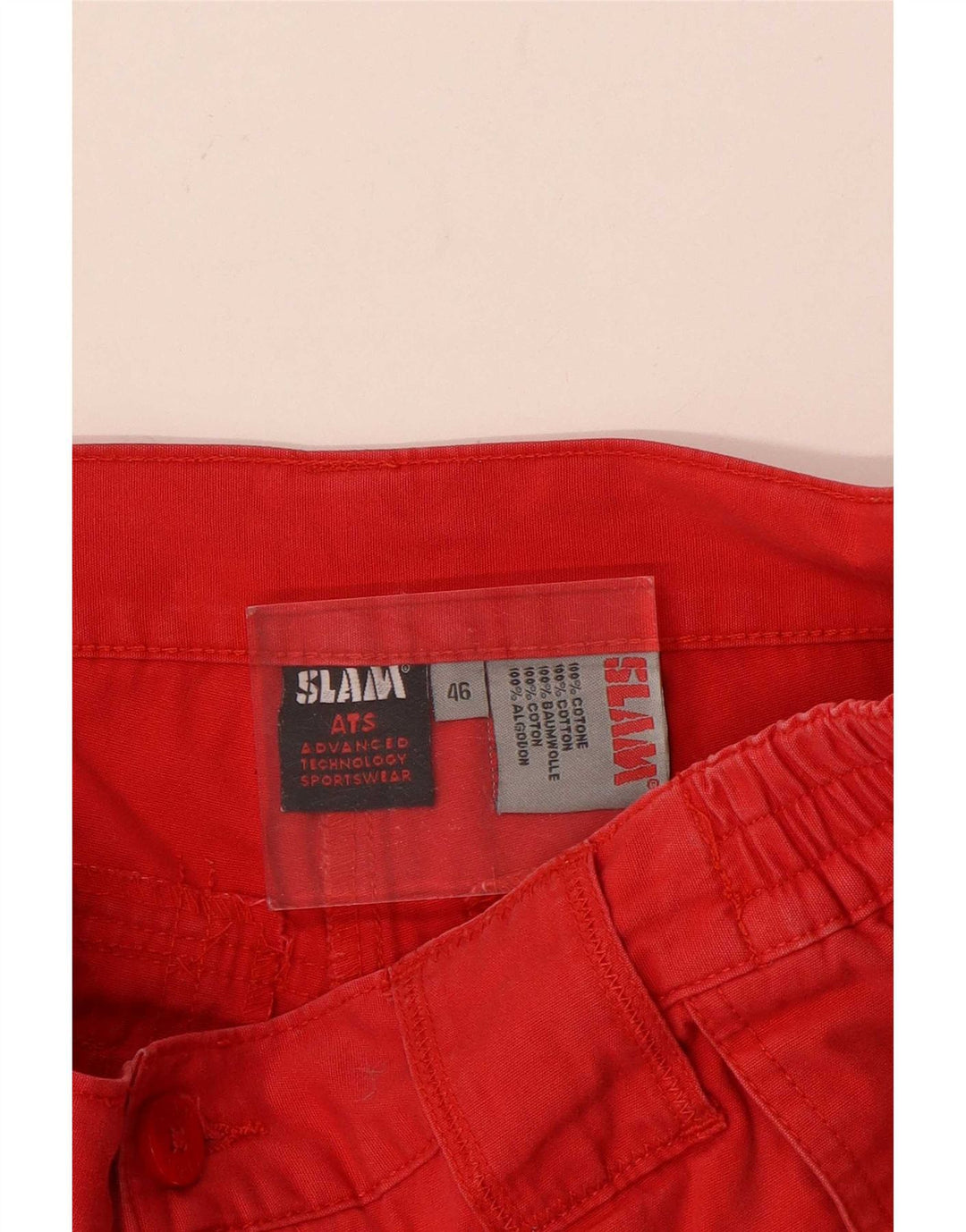 Slam Herre Cargo Shorts IT 46 Small W32 Rød Bomuld