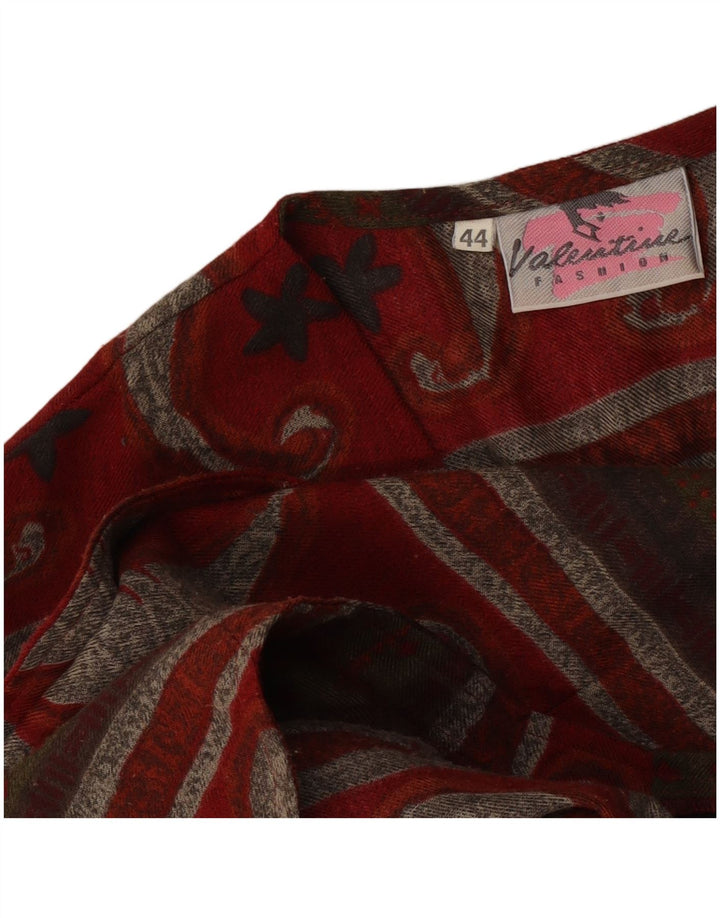 Vintage damevest IT 44 Medium Burgundy Paisley Polyester