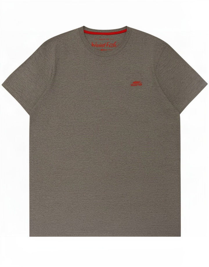 Weird Fish Herre T-Shirt Top Stor Grå Bomuld