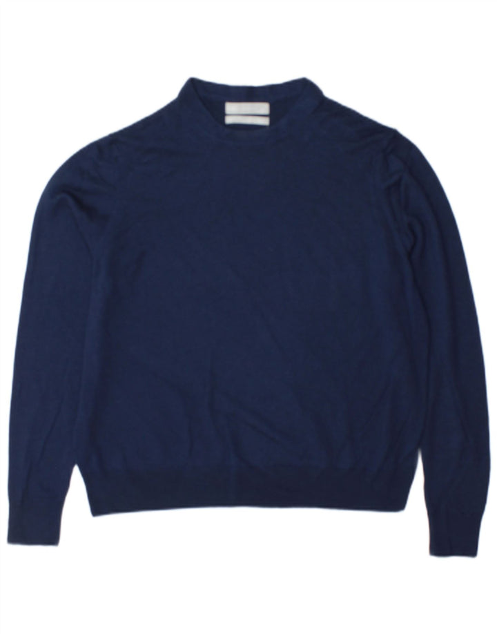 Marks & Spencer Dame sweater med rund hals DK 16 Stor marineblå uld