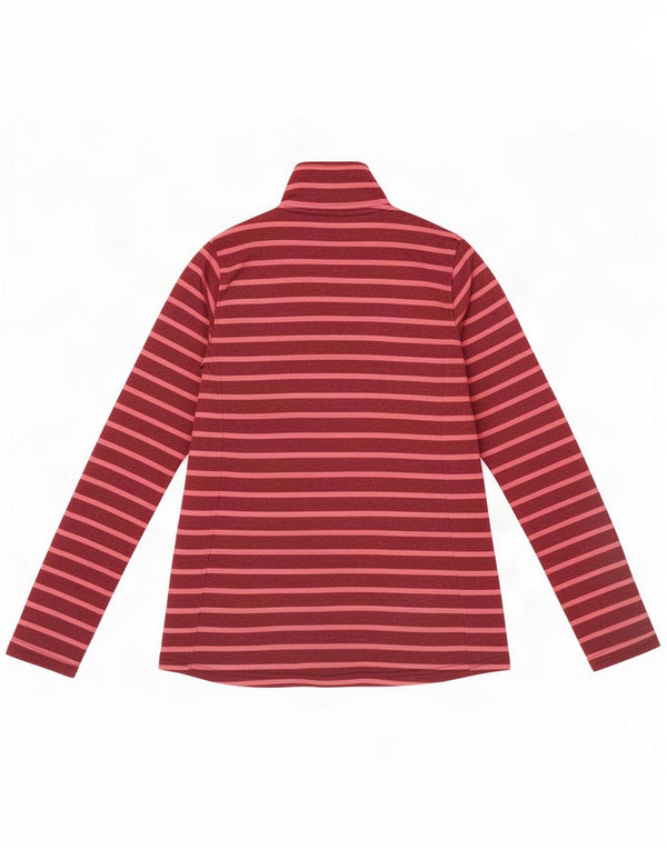 Mountain Warehouse Dame-top med lynlås, langærmet UK 6 XS Maroon Stribet