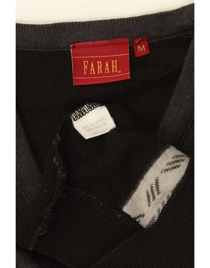 Farah Herre V-hals sweater Medium Sort Colourblock Akryl