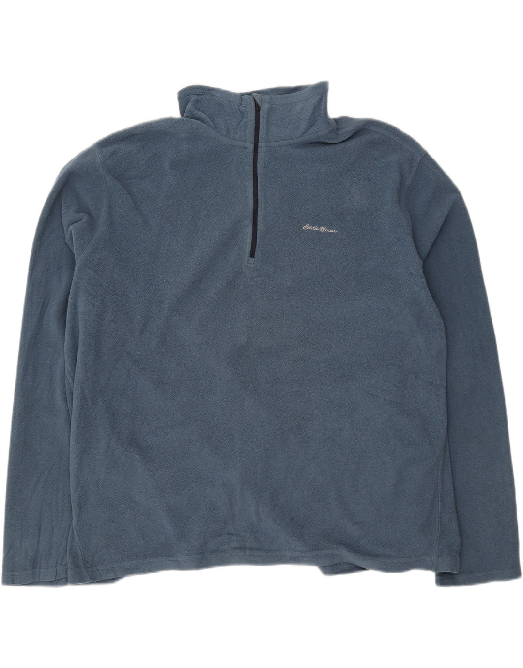 EDDIE BAUER Mens Loose Fit Zip Neck Fleece Jumper 2XL Blue Polyester Vintage Eddie Bauer and Second-Hand Eddie Bauer from Messina Hembry 