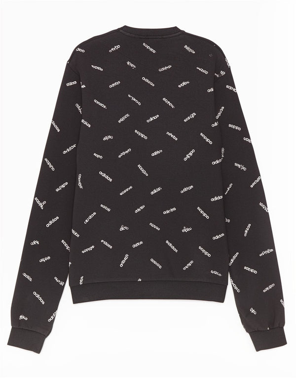 Adidas Grafisk Sweatshirt Jumper Medium Sort Bomuld