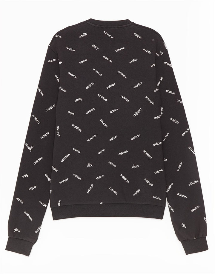 Adidas Grafisk Sweatshirt Jumper Medium Sort Bomuld