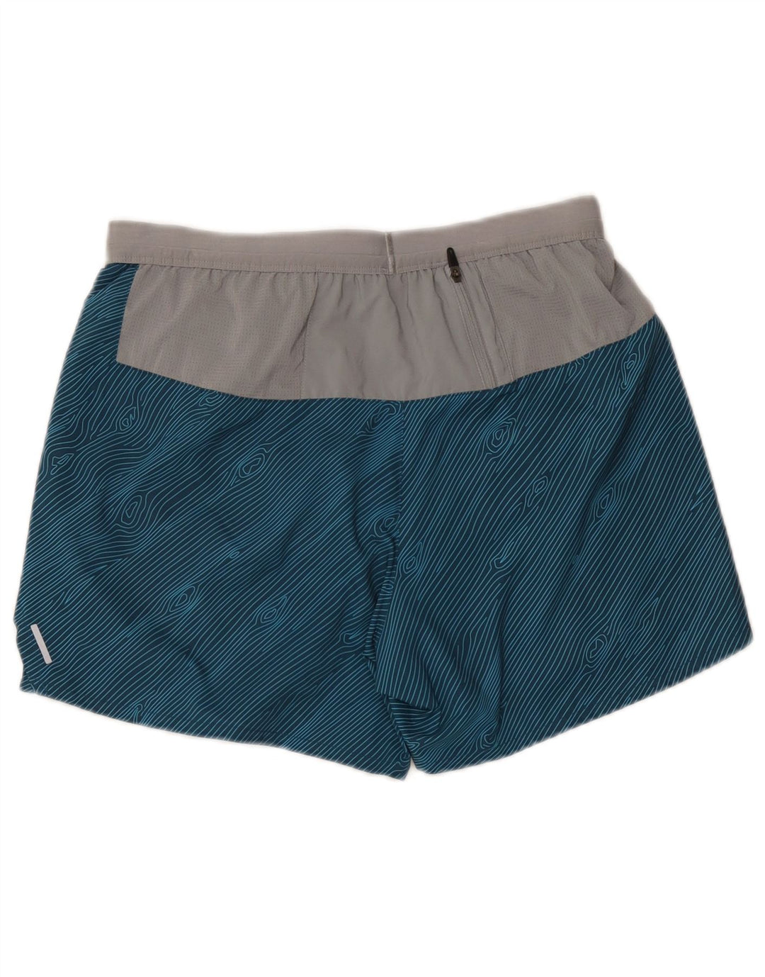 Nike Dame Dri Fit Sports Shorts UK 14 Medium Blue Colourblock Polyester
