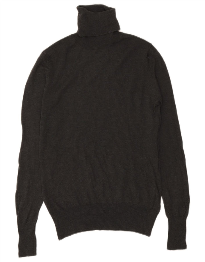 Massimo Dutti Dame Rullehals Sweater UK 12 Medium Grå Uld