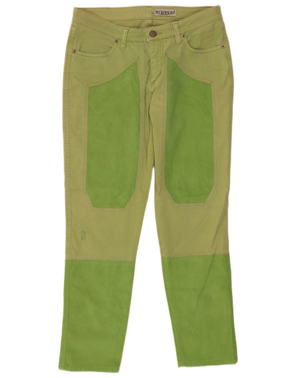 Jeckerson Womens Crop Slim Jeans W31 L27 Grøn Colourblock