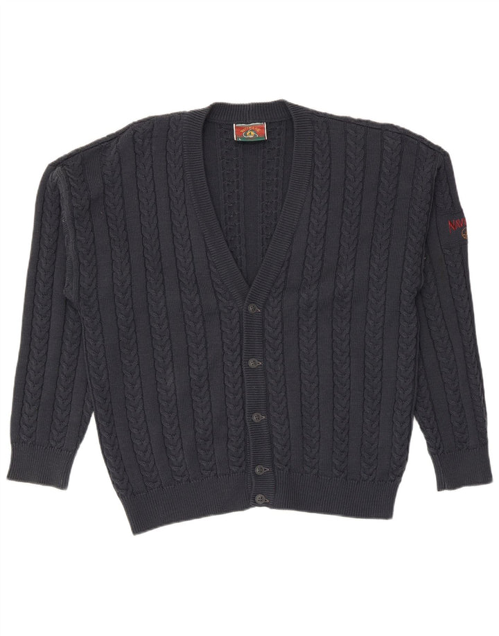 Navigare Cardigan sweater til mænd Stor marineblå uld