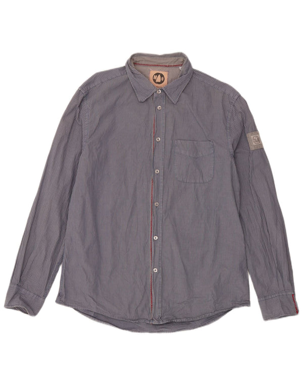 Murphy & Nye Herre Sailmakers Shirt XL Navy Blue Pinstripe Cotton