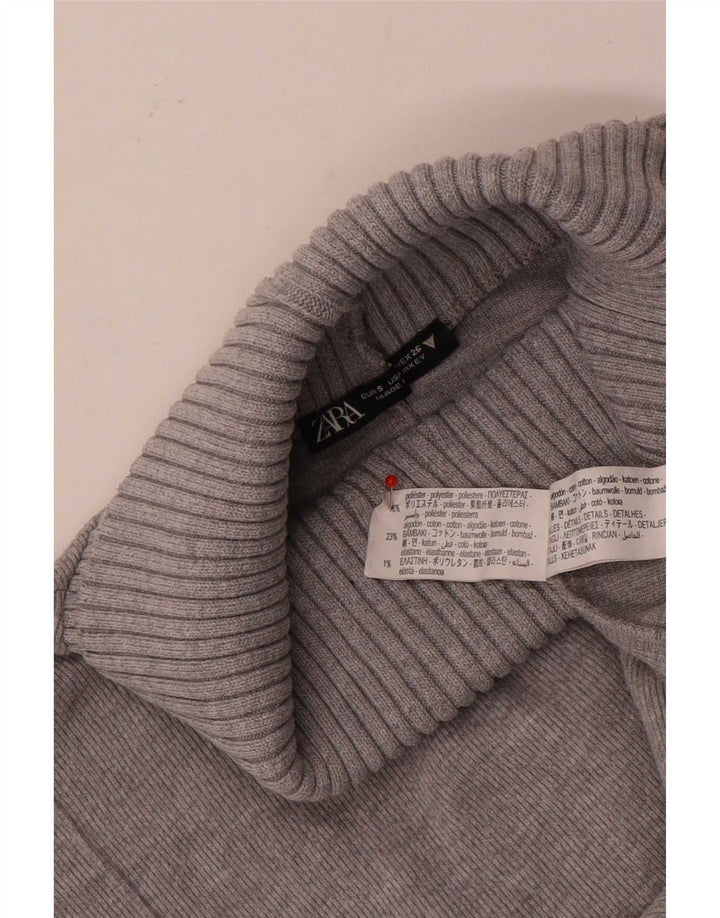 Zara Dame Vest Tank Top UK 10 Lille Grå Polyester