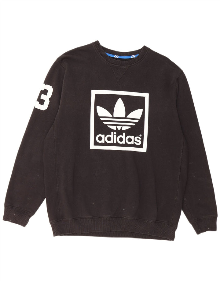 Adidas grafisk sweatshirt til mænd, stor sort bomuld