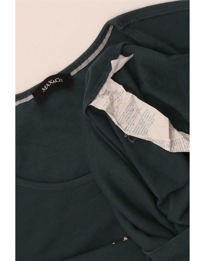 Max & Co. Dame grafisk top Langærmet UK 12 Medium Grøn Bomuld