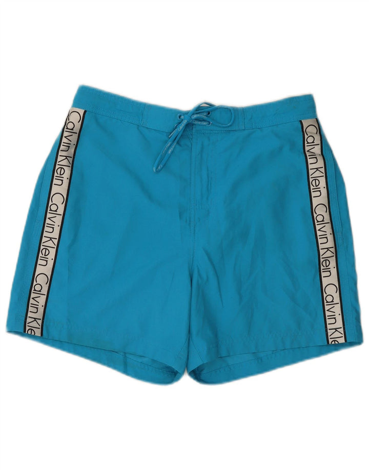 Calvin Klein Herre grafiske svømmeshorts Medium Blue Colourblock