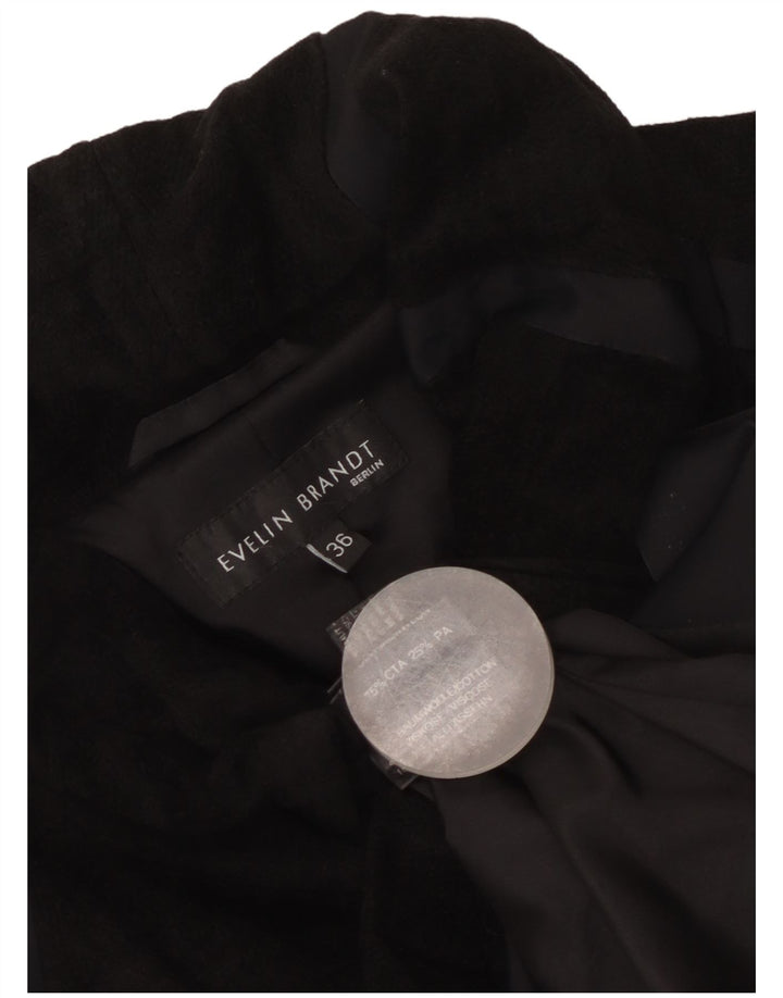 Evelin Brandt Dame Berlin 4 Button Blazer Jacket EU 36 Small Black Wool