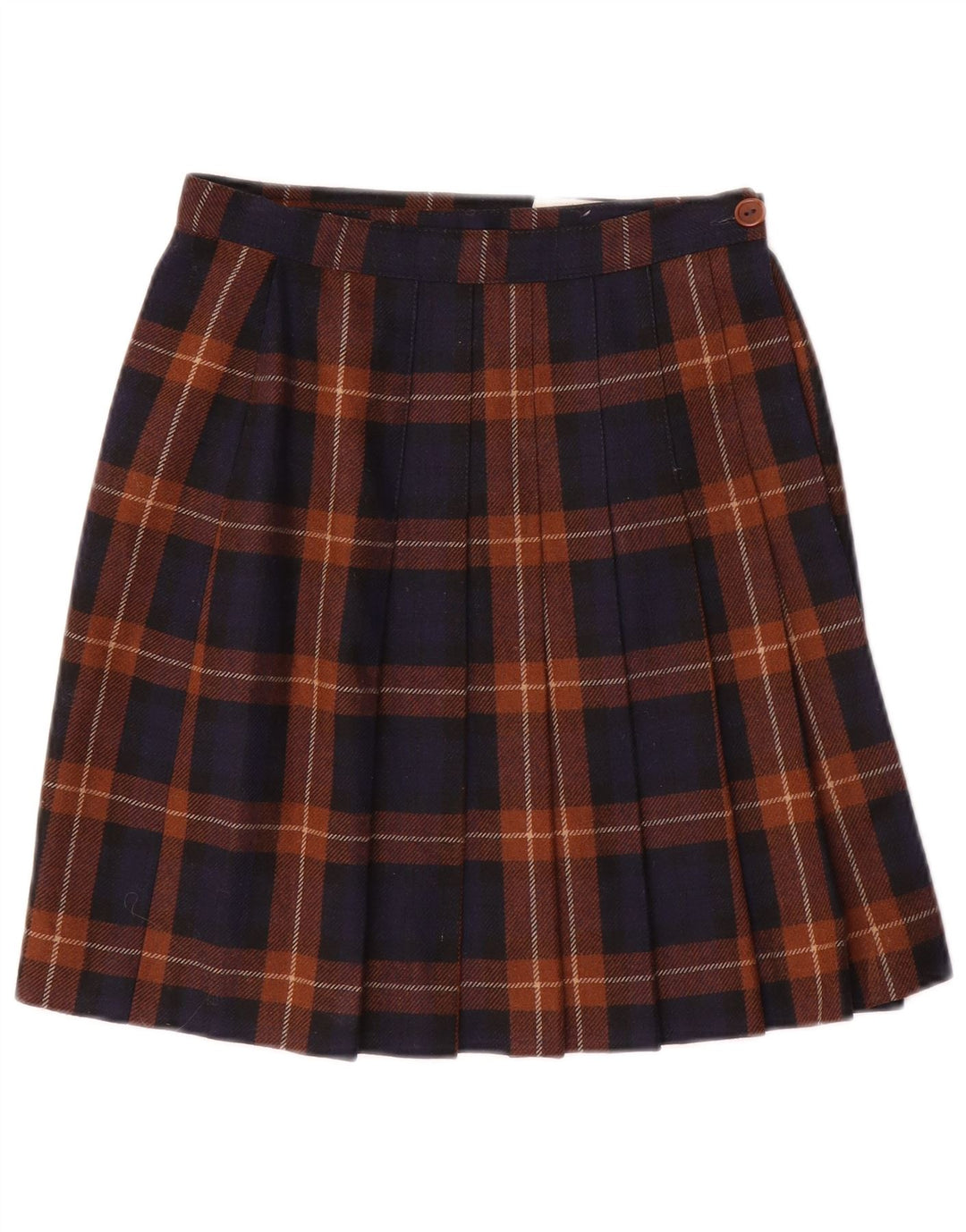 DK.PEDRINI Dame Mini Wrap Skirt IT 40 Small W24 Navy Blue Plaid